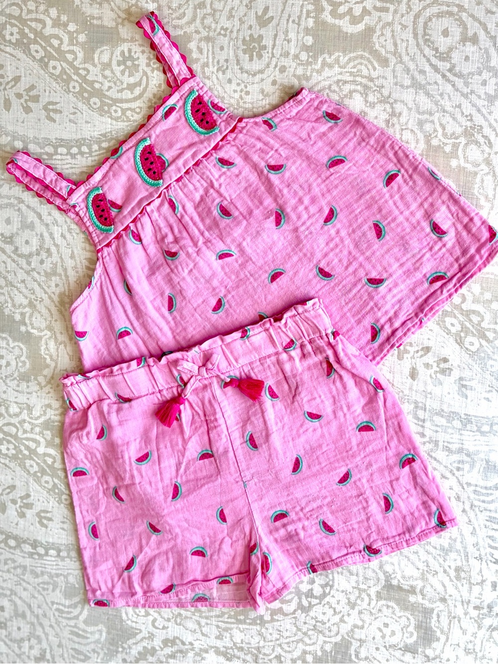 Girls' size 8 | Watermelon Two-Piece Set 100% cotton